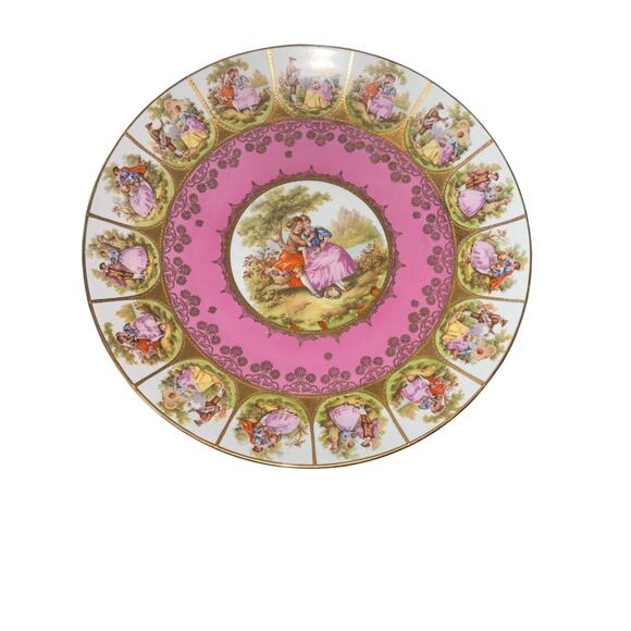 Fragonard Courting Couple "Love Story" Decorative Plate Victorian Edwardian - Picture 7 of 7
